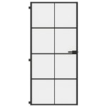 vidaXL Ușă de interior negru 93x201,5 cm sticlă securiz./aluminiu slim vidaXL Ușă de interior negru 93x201,5 cm sticlă securiz./aluminiu slim