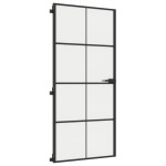 vidaXL Ușă de interior negru 93x201,5 cm sticlă securiz./aluminiu slim vidaXL Ușă de interior negru 93x201,5 cm sticlă securiz./aluminiu slim