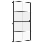 vidaXL Ușă interior negru 102,5x201,5 cm sticlă securiz./aluminiu slim