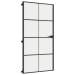 vidaXL Ușă interior negru 102,5x201,5 cm sticlă securiz./aluminiu slim