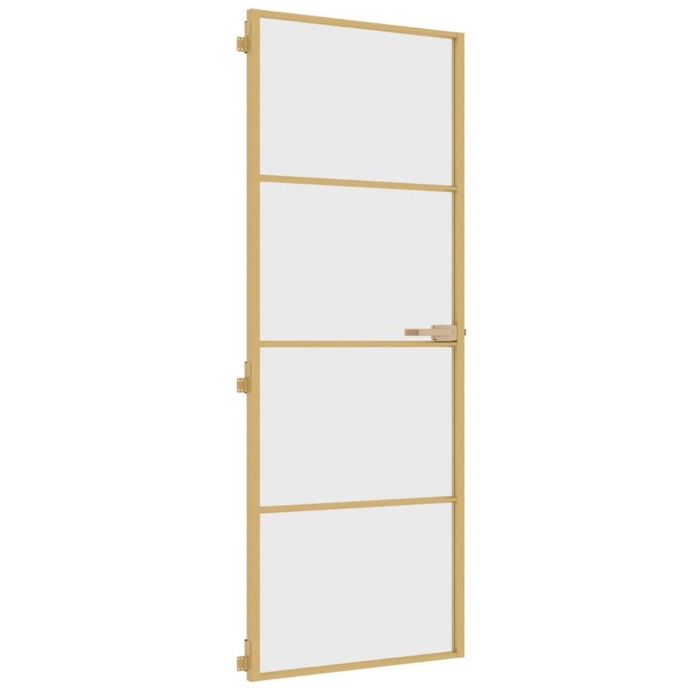 vidaXL Ușă interior Slim auriu 76x201,5 cm sticlă securizată/aluminiu