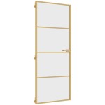 vidaXL Ușă de interior Slim auriu 83x201,5cm sticlă temperată/aluminiu