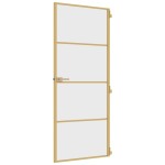vidaXL Ușă de interior Slim auriu 83x201,5cm sticlă temperată/aluminiu