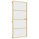 vidaXL Ușă interioară Slim auriu 93x201,5cm sticlă securizată/aluminiu
