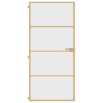 vidaXL Ușă interioară Slim auriu 93x201,5cm sticlă securizată/aluminiu
