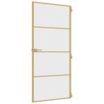 vidaXL Ușă interioară Slim auriu 93x201,5cm sticlă securizată/aluminiu
