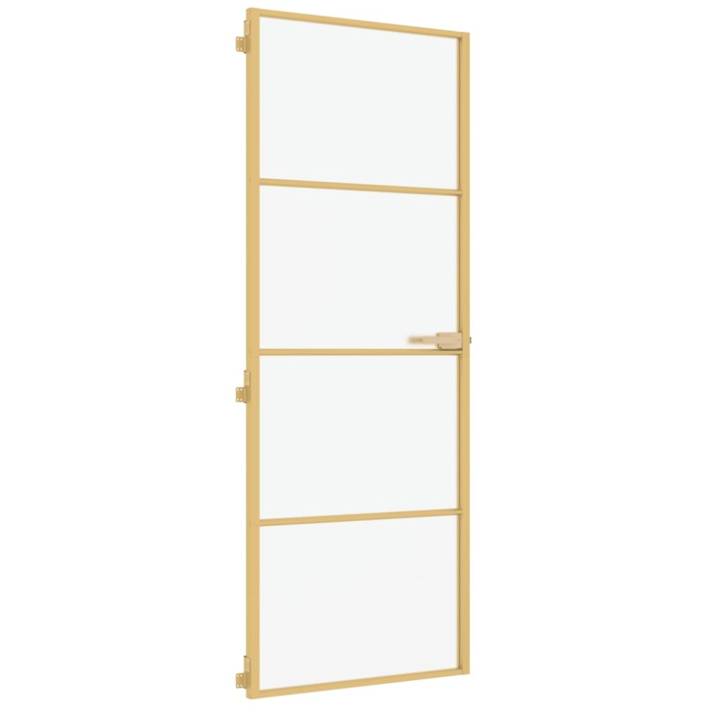 vidaXL Ușă interior Slim auriu 76x201,5 cm sticlă securizată/aluminiu
