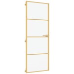 vidaXL Ușă interior Slim auriu 76x201,5 cm sticlă securizată/aluminiu