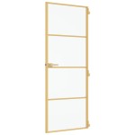 vidaXL Ușă interior Slim auriu 76x201,5 cm sticlă securizată/aluminiu
