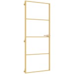 vidaXL Ușă de interior Slim auriu 83x201,5cm sticlă temperată/aluminiu