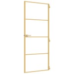 vidaXL Ușă de interior Slim auriu 83x201,5cm sticlă temperată/aluminiu