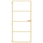 vidaXL Ușă interioară Slim auriu 93x201,5cm sticlă securizată/aluminiu