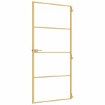 vidaXL Ușă interioară Slim auriu 93x201,5cm sticlă securizată/aluminiu
