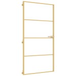 vidaXL Ușă interior Slim auriu 102,5x201,5cm sticlă temperată/aluminiu