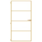 vidaXL Ușă interior Slim auriu 102,5x201,5cm sticlă temperată/aluminiu