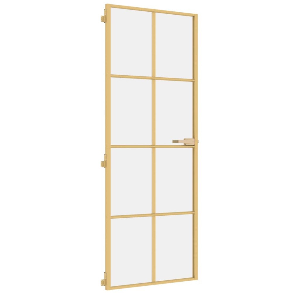 vidaXL Ușă interior Slim auriu 76x201,5 cm sticlă securizată/aluminiu