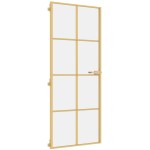 vidaXL Ușă de interior Slim auriu 83x201,5cm sticlă temperată/aluminiu vidaXL Ușă de interior Slim auriu 83x201,5cm sticlă temperată/aluminiu