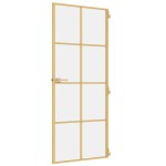 vidaXL Ușă de interior Slim auriu 83x201,5cm sticlă temperată/aluminiu vidaXL Ușă de interior Slim auriu 83x201,5cm sticlă temperată/aluminiu