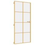 vidaXL Ușă interioară Slim auriu 93x201,5cm sticlă securizată/aluminiu