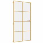 vidaXL Ușă interior Slim auriu 102,5x201,5cm sticlă temperată/aluminiu vidaXL Ușă interior Slim auriu 102,5x201,5cm sticlă temperată/aluminiu