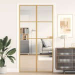 vidaXL Ușă interior Slim auriu 102,5x201,5cm sticlă temperată/aluminiu vidaXL Ușă interior Slim auriu 102,5x201,5cm sticlă temperată/aluminiu