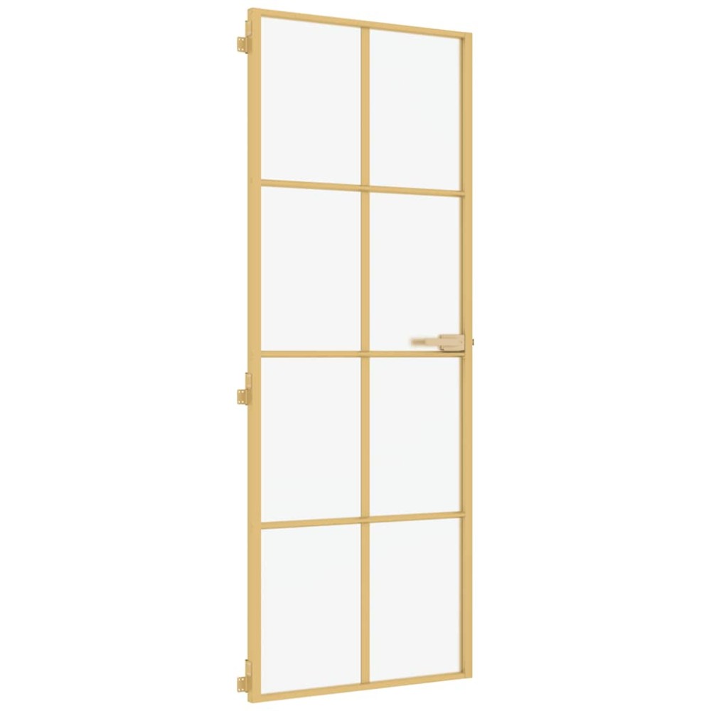 vidaXL Ușă interior Slim auriu 76x201,5 cm sticlă securizată/aluminiu