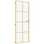 vidaXL Ușă interior Slim auriu 76x201,5 cm sticlă securizată/aluminiu