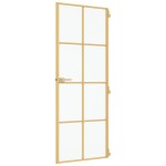 vidaXL Ușă interior Slim auriu 76x201,5 cm sticlă securizată/aluminiu