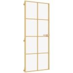 vidaXL Ușă de interior Slim auriu 83x201,5cm sticlă temperată/aluminiu vidaXL Ușă de interior Slim auriu 83x201,5cm sticlă temperată/aluminiu