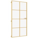 vidaXL Ușă interior Slim auriu 102,5x201,5cm sticlă temperată/aluminiu