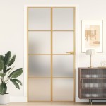 vidaXL Ușă interior Slim auriu 102,5x201,5cm sticlă temperată/aluminiu