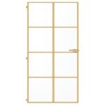 vidaXL Ușă interior Slim auriu 102,5x201,5cm sticlă temperată/aluminiu