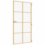 vidaXL Ușă interior Slim auriu 102,5x201,5cm sticlă temperată/aluminiu