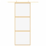vidaXL Ușă glisantă auriu 76x205 cm sticlă ESG transparentă/aluminiu