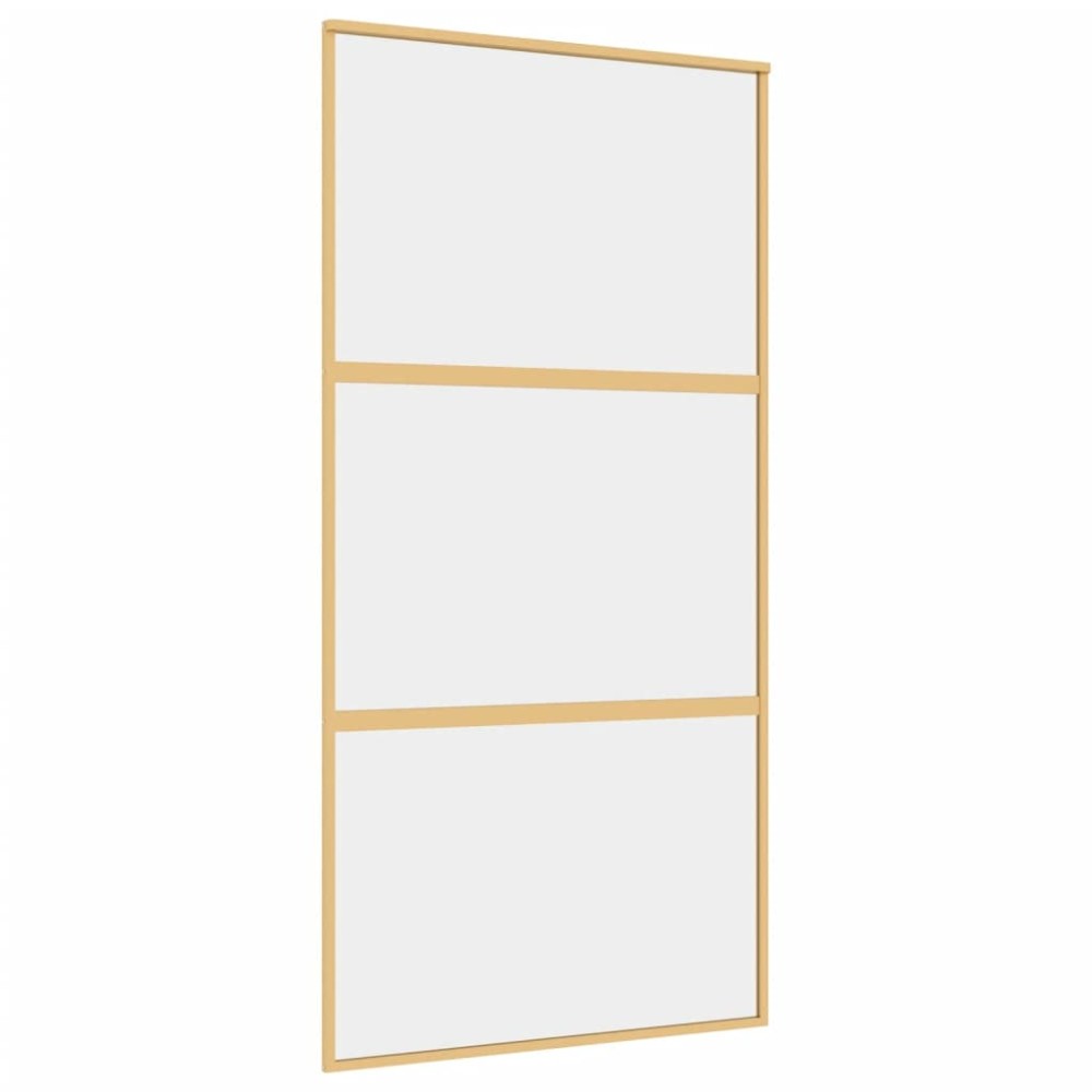 vidaXL Ușă glisantă, auriu, 102,5x205 cm, sticlă ESG mată și aluminiu