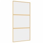 vidaXL Ușă glisantă, auriu, 102,5x205 cm, sticlă ESG mată și aluminiu