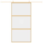 vidaXL Ușă glisantă, auriu, 102,5x205 cm, sticlă ESG mată și aluminiu