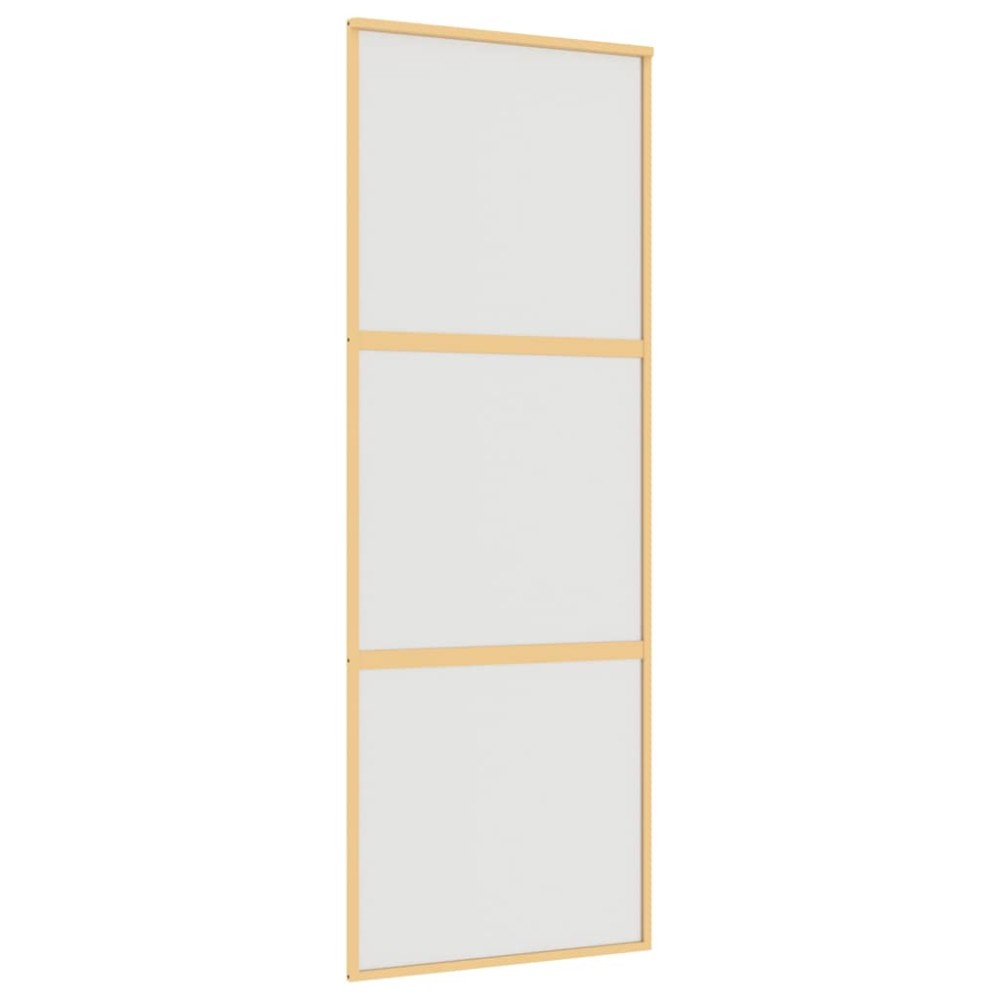 vidaXL Ușă glisantă, auriu, 76x205 cm, sticlă ESG mată și aluminiu