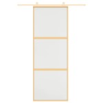 vidaXL Ușă glisantă, auriu, 76x205 cm, sticlă ESG mată și aluminiu
