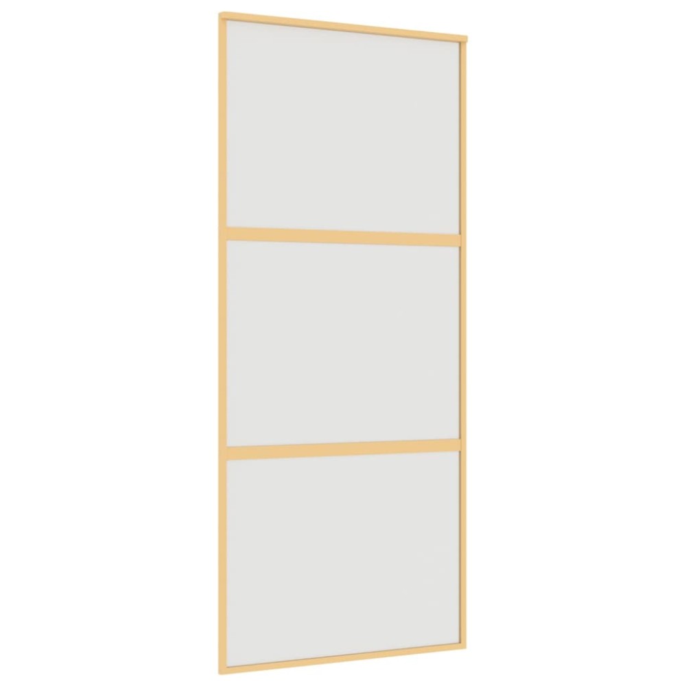 vidaXL Ușă glisantă, auriu, 90x205 cm, sticlă ESG mată și aluminiu