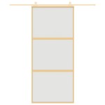 vidaXL Ușă glisantă, auriu, 90x205 cm, sticlă ESG mată și aluminiu