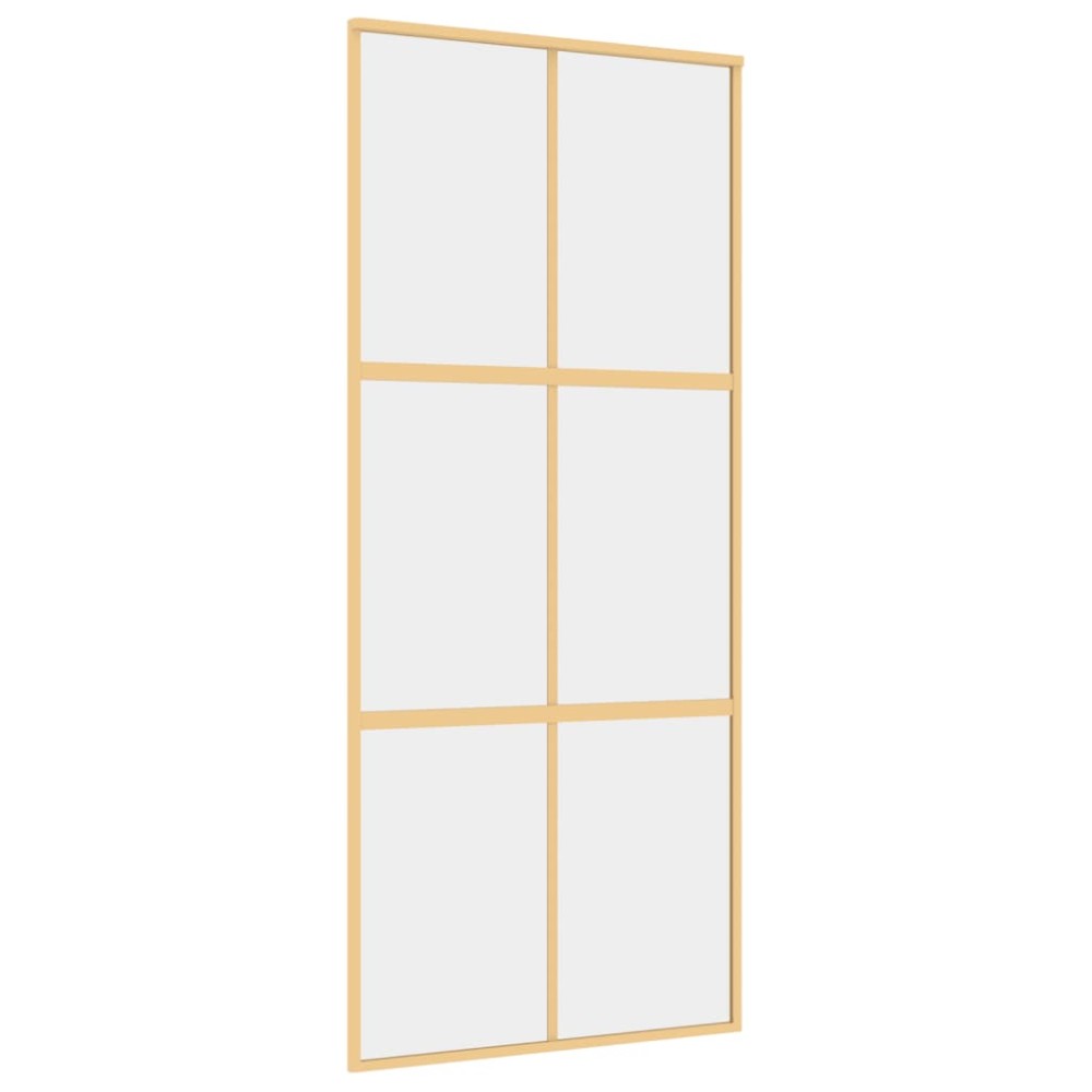 vidaXL Ușă glisantă, auriu, 90x205 cm, sticlă ESG mată și aluminiu