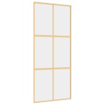 vidaXL Ușă glisantă, auriu, 90x205 cm, sticlă ESG mată și aluminiu