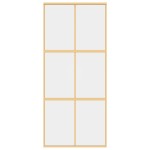 vidaXL Ușă glisantă, auriu, 90x205 cm, sticlă ESG mată și aluminiu