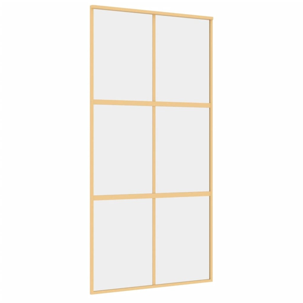 vidaXL Ușă glisantă, auriu, 102,5x205 cm, sticlă ESG mată și aluminiu