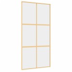 vidaXL Ușă glisantă, auriu, 102,5x205 cm, sticlă ESG mată și aluminiu