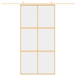 vidaXL Ușă glisantă, auriu, 102,5x205 cm, sticlă ESG mată și aluminiu