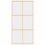 vidaXL Ușă glisantă, auriu, 102,5x205 cm, sticlă ESG mată și aluminiu