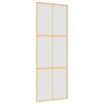 vidaXL Ușă glisantă, auriu, 76x205 cm, sticlă ESG mată și aluminiu