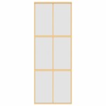 vidaXL Ușă glisantă, auriu, 76x205 cm, sticlă ESG mată și aluminiu